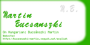 martin bucsanszki business card